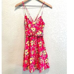 Kimchi Blue Size 2 Pink Flower Print Fit & Flare Dress